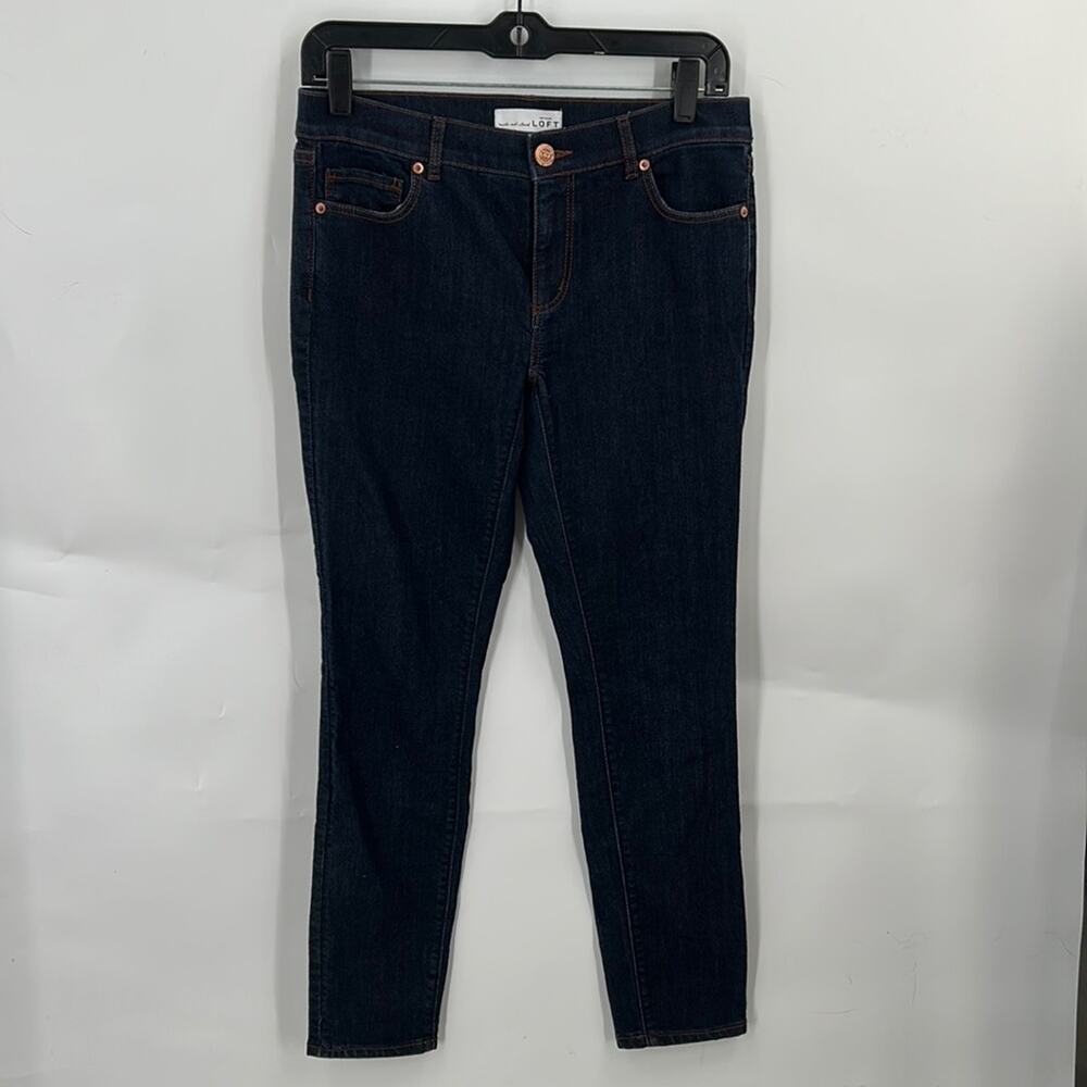 Ann Taylor Loft Women's Blue Dark Wash Denim Modern Skinny Jeans Size 27 (4)